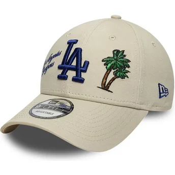 Mützen gebogen beige verstellbares band 9FORTY City Icon der Los Angeles Dodgers MLB von New Era
