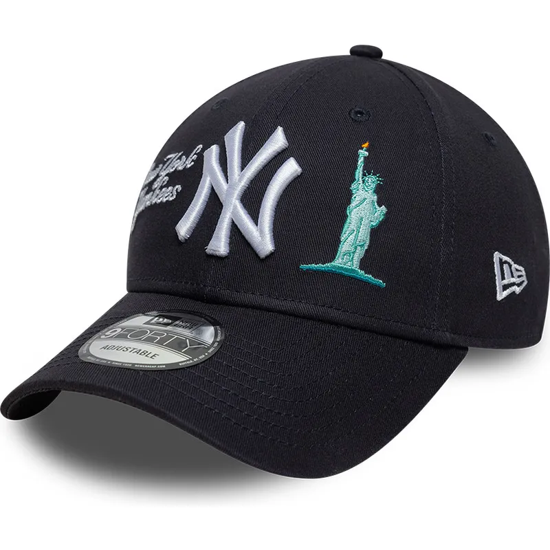 marineblaue-verstellbare-curved-cap-9forty-city-icon-der-new-york-yankees-mlb-von-new-era