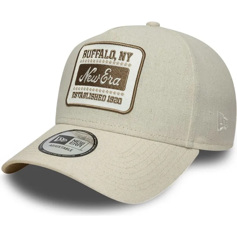 beige-gebogene-snapback-kappe-e-frame-patch-linen-von-new-era