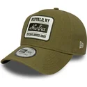 grune-gebogene-snapback-kappe-e-frame-patch-linen-von-new-era
