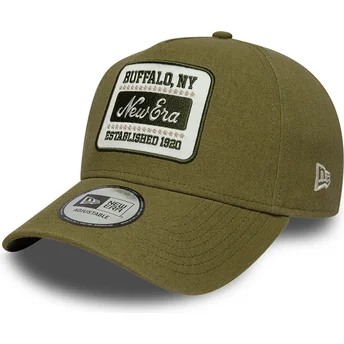 Mützen gebogen grün snapback E Frame Patch Linen von New Era