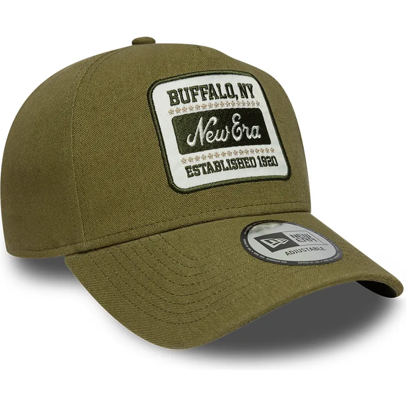 grune-gebogene-snapback-kappe-e-frame-patch-linen-von-new-era