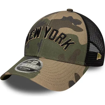 Mützen gebogen tarnung snapback 9FORTY M-Crown Wordmark der New York Yankees MLB von New Era
