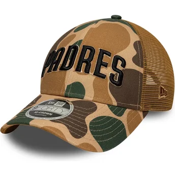 Mützen gebogen tarnung snapback 9FORTY M-Crown Wordmark der San Diego Padres MLB von New Era