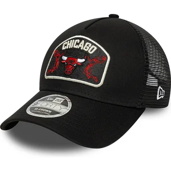 Mützen gebogen schwarz snapback 9FORTY M-Crown A Frame der Chicago Bulls NBA von New Era