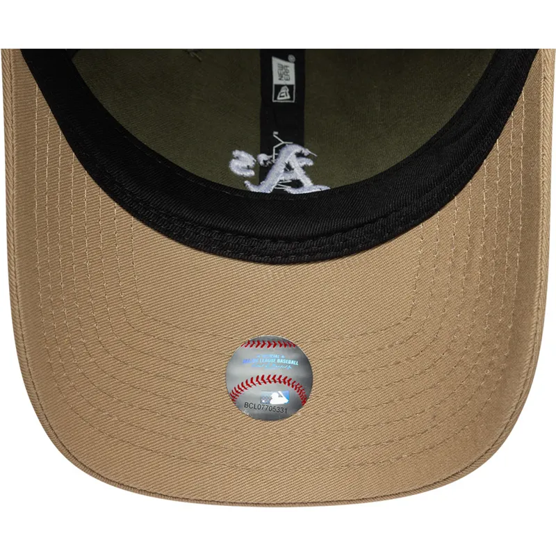 casquette-courbee-verte-et-marron-ajustable-9twenty-mini-washed-contrast-oakland-athletics-mlb-new-era