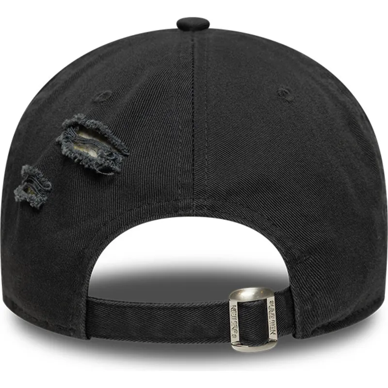 schwarze-verstellbare-gebogene-kappe-9twenty-wash-distress-a-frame-von-new-era