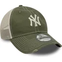 casquette-trucker-verte-ajustable-9twenty-cotton-canv-new-york-yankees-mlb-new-era