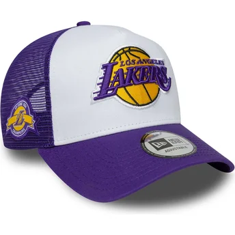 Mützen gebogen violett snapback A Frame Side Patch der Los Angeles Lakers NBA von New Era