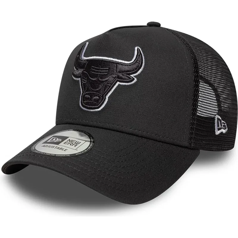 casquette-trucker-noire-avec-logo-noir-a-frame-outline-chicago-bulls-nba-new-era