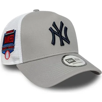 Mützen gebogen grau snapback A Frame Side Patch der New York Yankees MLB von New Era