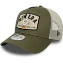 grune-trucker-kappe-a-frame-summer-patch-von-new-era