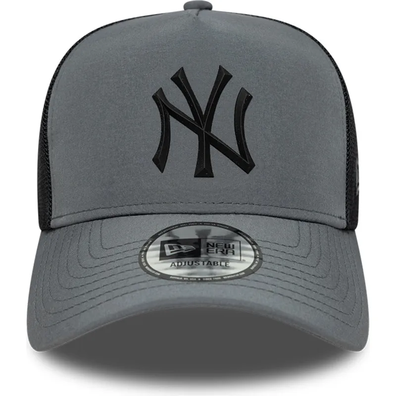 trucker-cap-grau-mit-schwarzem-logo-a-frame-sport-von-new-york-yankees-mlb-von-new-era trucker-cap-grau-mit-schwarzem-logo-a-frame-sport-von-new-york-yankees-mlb-von-new-era