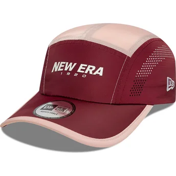 Mützen gebogen 5 panel rot verstellbares band Runner Colour Block von New Era