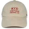 casquette-courbee-beige-ajustable-ny-dreams-just-kids-the-90s-homenage