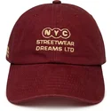 casquette-courbee-grenat-ajustable-ny-dreams-just-kids-the-90s-homenage