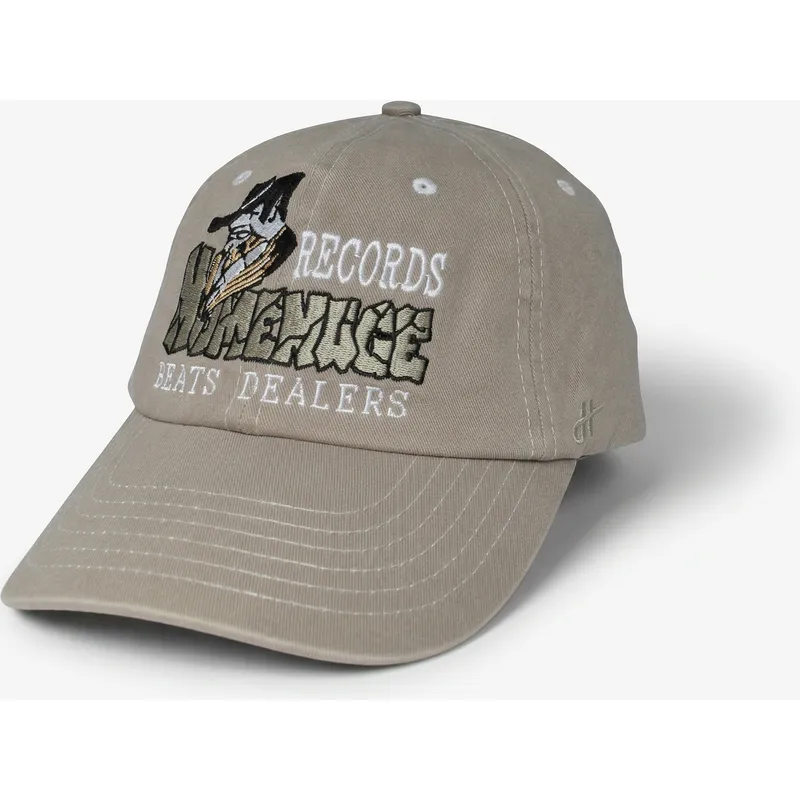 casquette-courbee-grise-ajustable-records-music-shapes-identity-the-90s-homenage