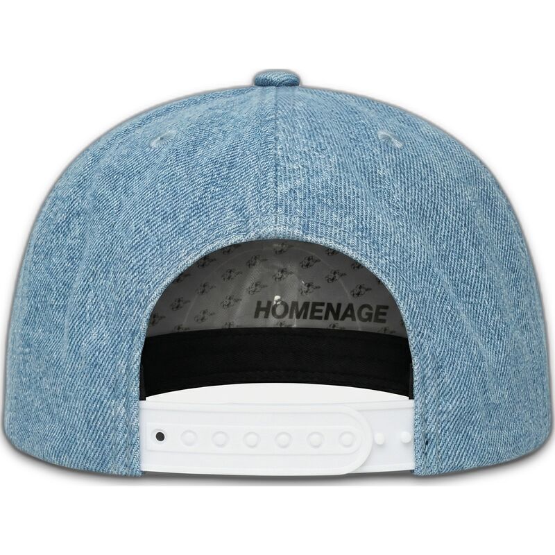 blaue-flatcap-snapback-denim-money-music-shapes-identity-the-snap-von-homenage