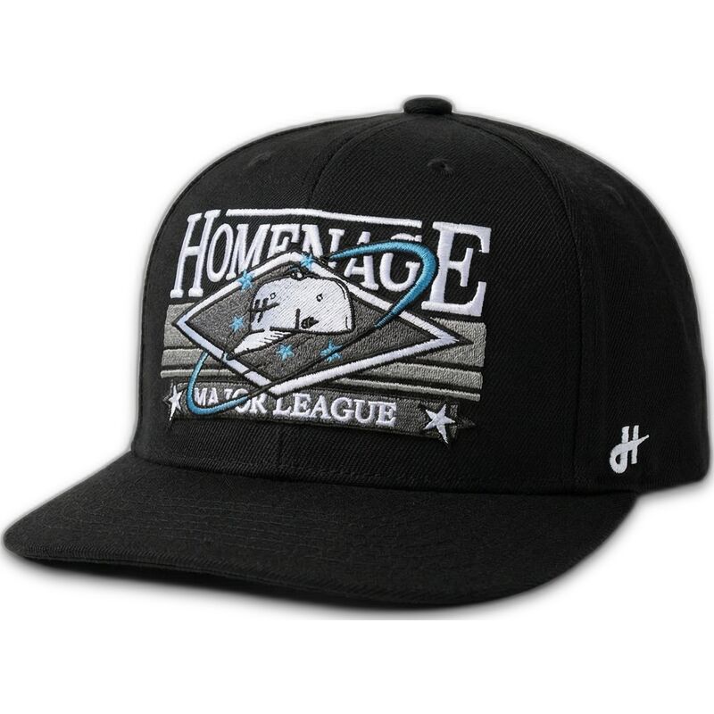 schwarze-flache-snapback-kappe-game-sport-the-snap-von-homenage schwarze-flache-snapback-kappe-game-sport-the-snap-von-homenage