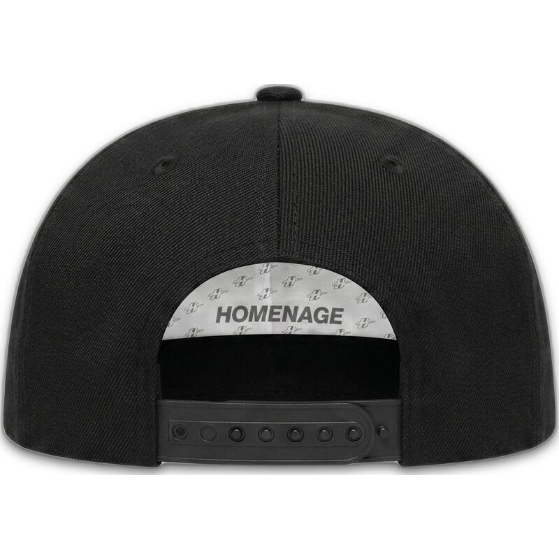 schwarze-flache-snapback-kappe-game-sport-the-snap-von-homenage schwarze-flache-snapback-kappe-game-sport-the-snap-von-homenage