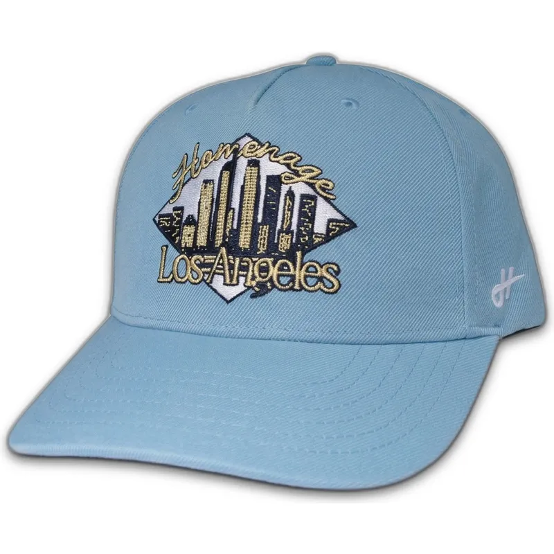 blaue-gebogene-snapback-kappe-lasky-skylines-the-retro-von-homenage blaue-gebogene-snapback-kappe-lasky-skylines-the-retro-von-homenage
