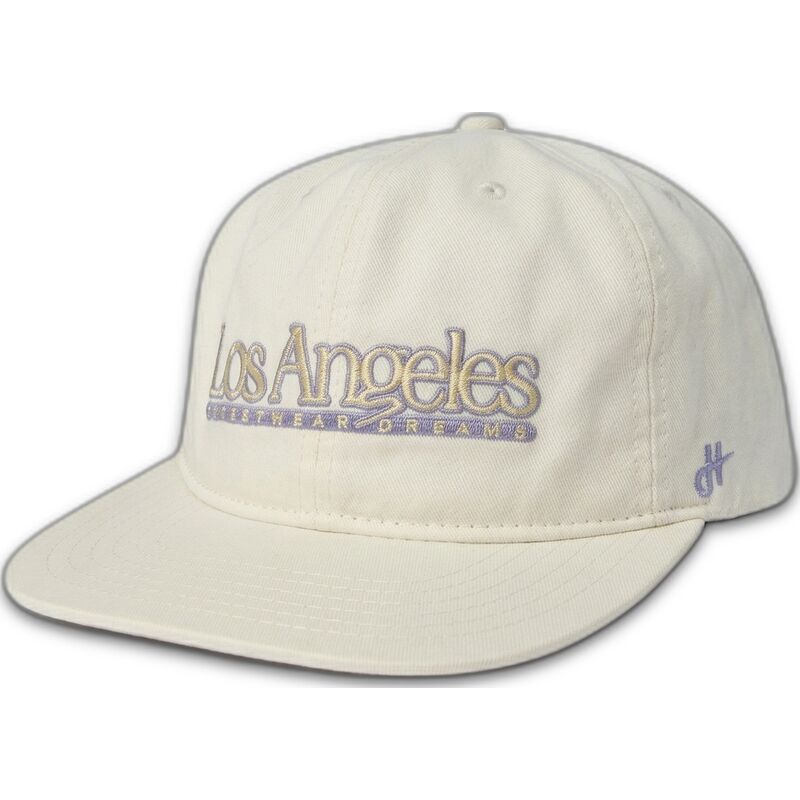 flache-kappe-creme-snapback-angeles-skylines-the-snap-von-homenage
