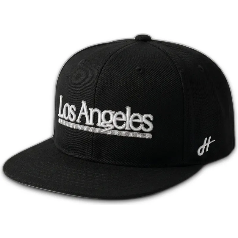 schwarze-flache-snapback-kappe-los-angeles-skylines-the-snap-von-homenage