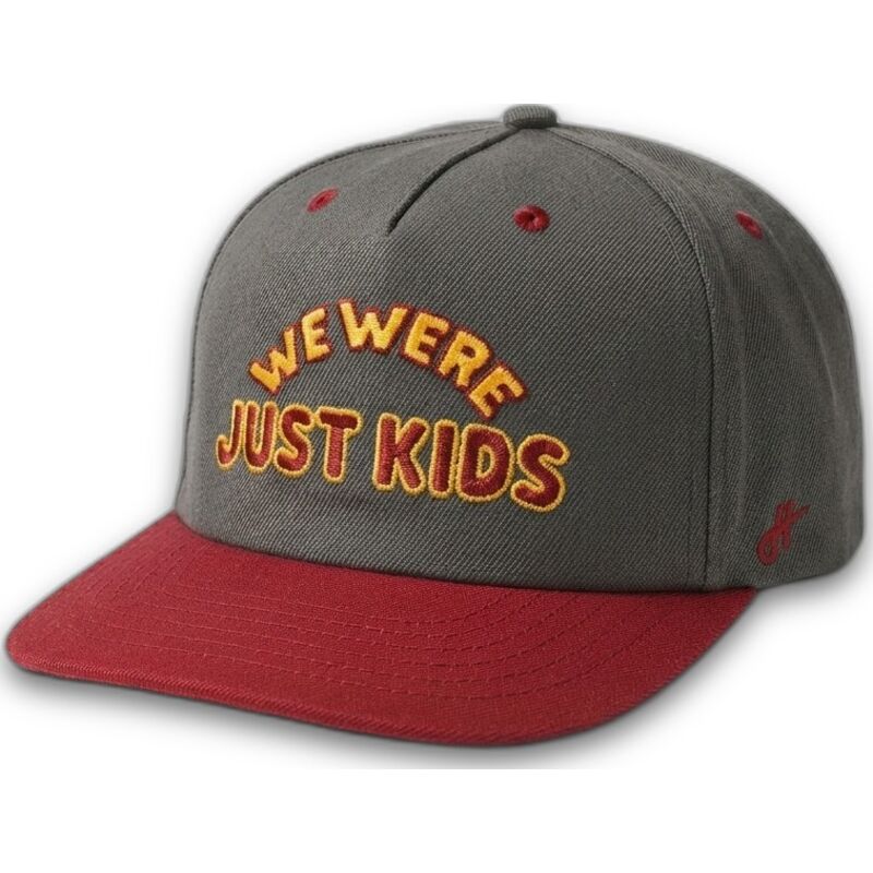 graue-und-rote-gebogene-snapback-kappe-just-kids-the-retro-von-homenage graue-und-rote-gebogene-snapback-kappe-just-kids-the-retro-von-homenage