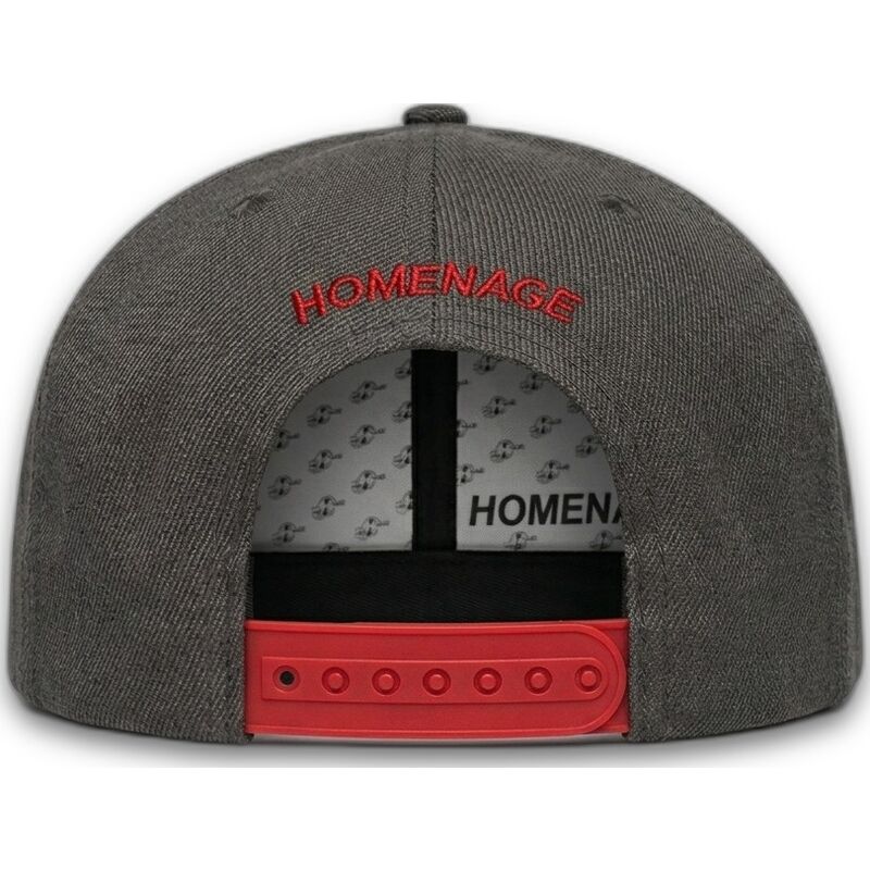 graue-und-rote-gebogene-snapback-kappe-just-kids-the-retro-von-homenage graue-und-rote-gebogene-snapback-kappe-just-kids-the-retro-von-homenage