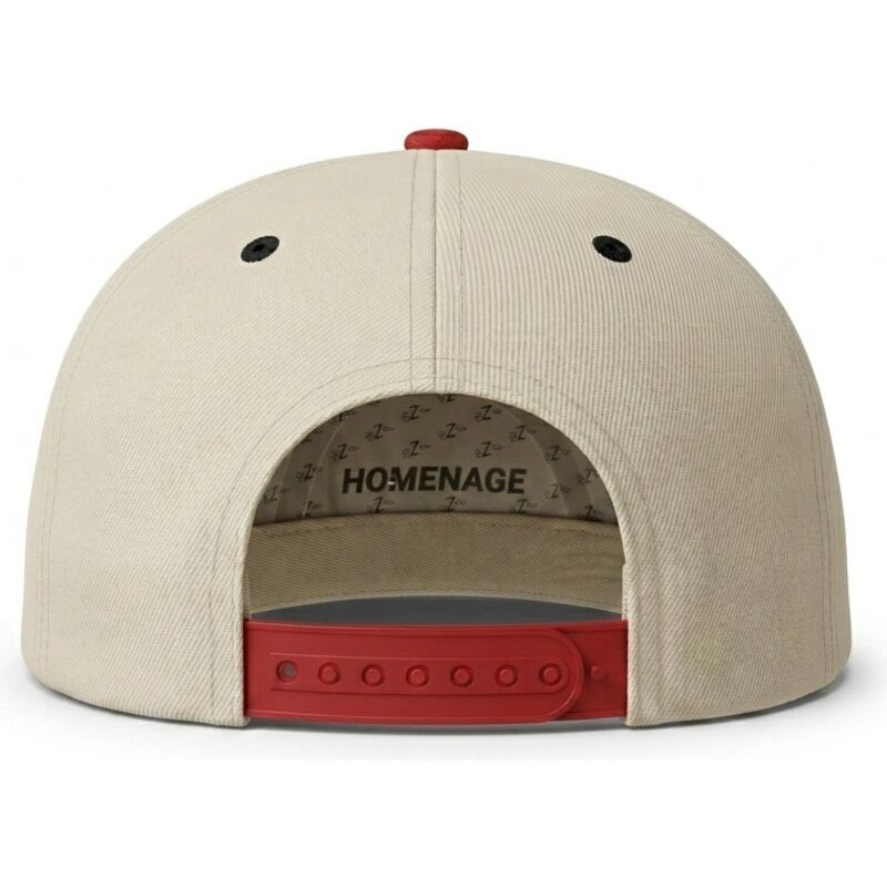 flache-beige-und-rote-snapback-kappe-nysky-skylines-the-snap-von-homenage flache-beige-und-rote-snapback-kappe-nysky-skylines-the-snap-von-homenage