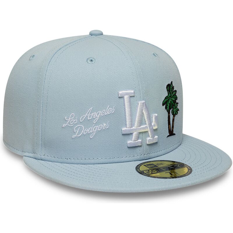 hellblaue-eng-anliegende-59fifty-city-icon-flat-cap-der-los-angeles-dodgers-von-new-era