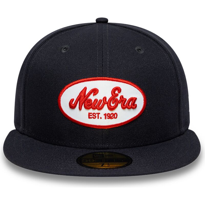 marineblaue-angepasste-flatcap-59fifty-oval-patch-von-new-era