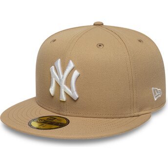 Casquette plate marron claire ajustée 59FIFTY League Essential New York Yankees MLB New Era