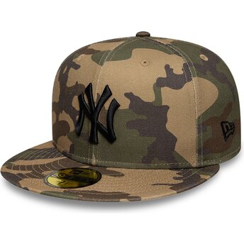 Casquette plate camouflage ajustée avec logo noir 59FIFTY Camo New York Yankees MLB New Era