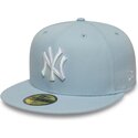 casquette-plate-bleue-claire-ajustee-59fifty-league-essential-new-york-yankees-mlb-new-era