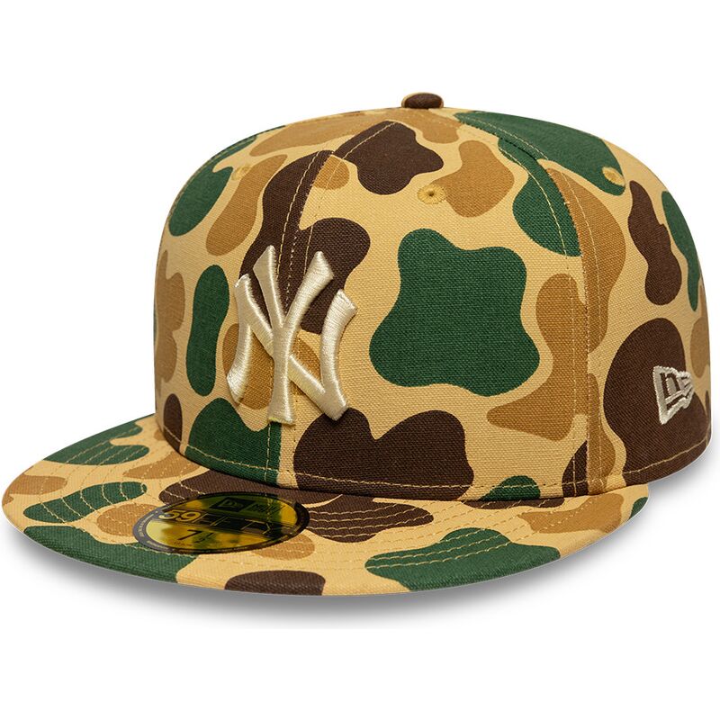 flache-kappe-camouflage-angepasst-mit-beigem-logo-59fifty-camo-von-new-york-yankees-mlb-von-new-era flache-kappe-camouflage-angepasst-mit-beigem-logo-59fifty-camo-von-new-york-yankees-mlb-von-new-era