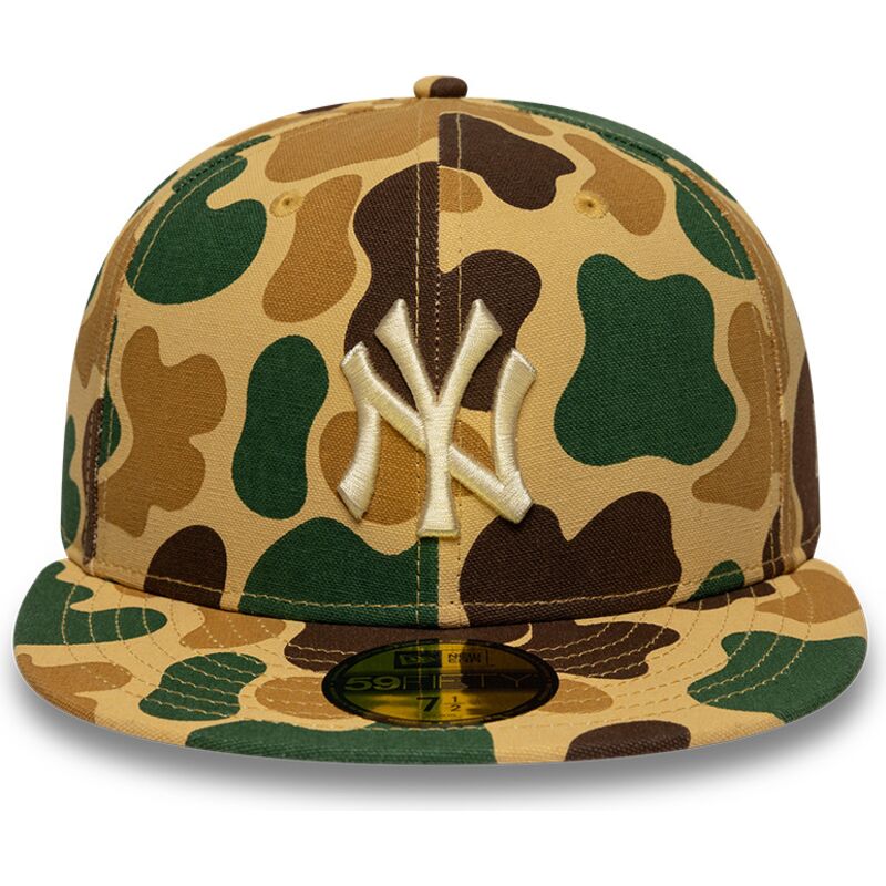 flache-kappe-camouflage-angepasst-mit-beigem-logo-59fifty-camo-von-new-york-yankees-mlb-von-new-era flache-kappe-camouflage-angepasst-mit-beigem-logo-59fifty-camo-von-new-york-yankees-mlb-von-new-era