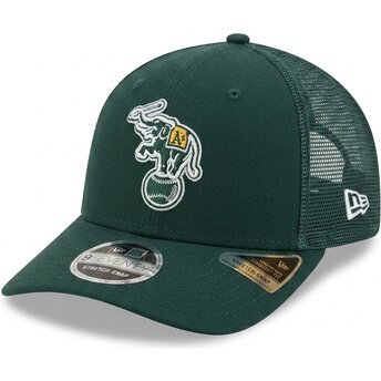 Mützen gebogen grün snapback 9SEVENTY Stretch Snap Evergreen der Oakland Athletics MLB von New Era