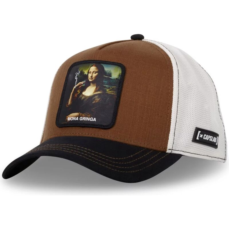 trucker-cap-braun-mona-lisa-art-mona-mona-gringa-famous-von-capslab trucker-cap-braun-mona-lisa-art-mona-mona-gringa-famous-von-capslab