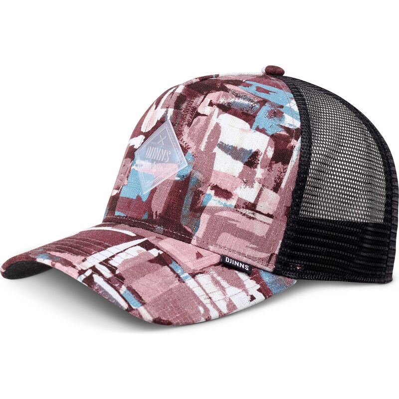casquette-trucker-rouge-et-bleue-hft-patternabstract-djinns