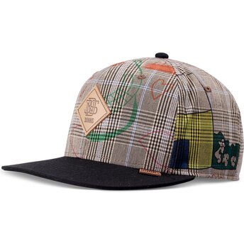 Mützen flach grau snapback Crinklecheck von Djinns
