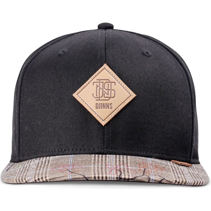 schwarze-und-graue-flatcap-snapback-crinklecheck-rev-von-djinns schwarze-und-graue-flatcap-snapback-crinklecheck-rev-von-djinns