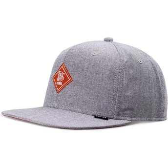 Casquette plate grise snapback avec logo rouge OxfordContra Djinns