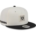 casquette-plate-beige-et-noire-snapback-9fifty-training-pack-2026-las-vegas-raiders-nfl-new-era