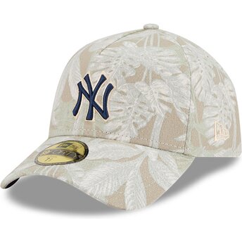 Mützen gebogen beige angepasst 59FORTY A Frame Leafy Palm der New York Yankees MLB von New Era