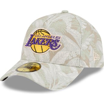 Mützen gebogen beige angepasst 59FORTY A Frame Leafy Palm der Los Angeles Lakers NBA von New Era