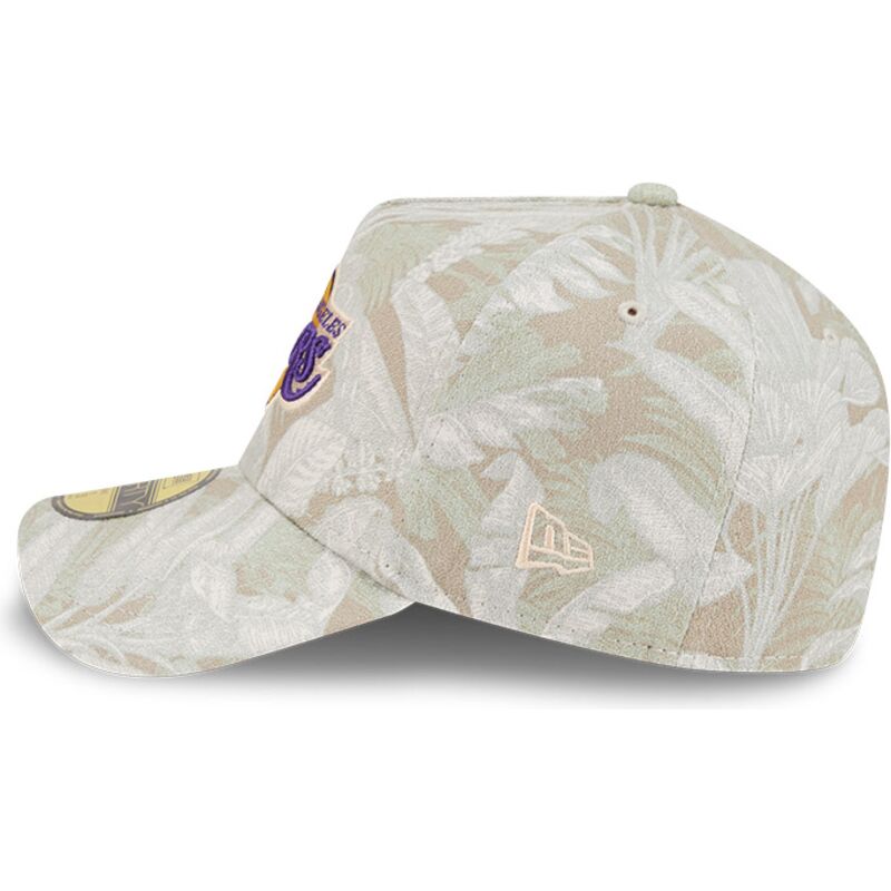 casquette-courbee-beige-ajustee-59forty-a-frame-leafy-palm-los-angeles-lakers-nba-new-era