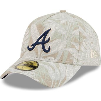 Mützen gebogen beige angepasst 59FORTY A Frame Leafy Palm der Atlanta Braves MLB von New Era