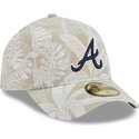 casquette-courbee-beige-ajustee-59forty-a-frame-leafy-palm-atlanta-braves-mlb-new-era