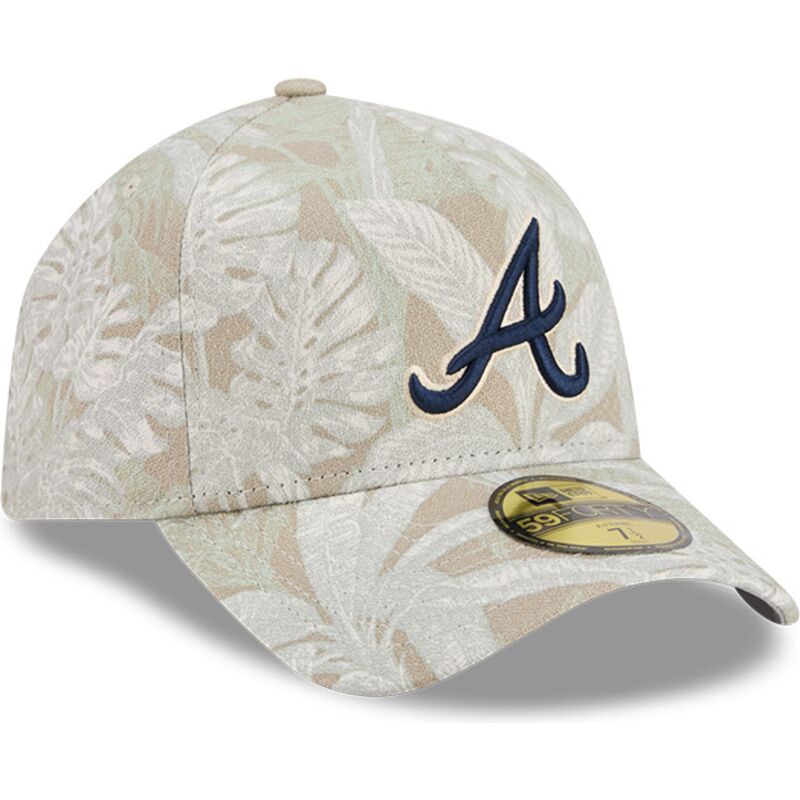 casquette-courbee-beige-ajustee-59forty-a-frame-leafy-palm-atlanta-braves-mlb-new-era